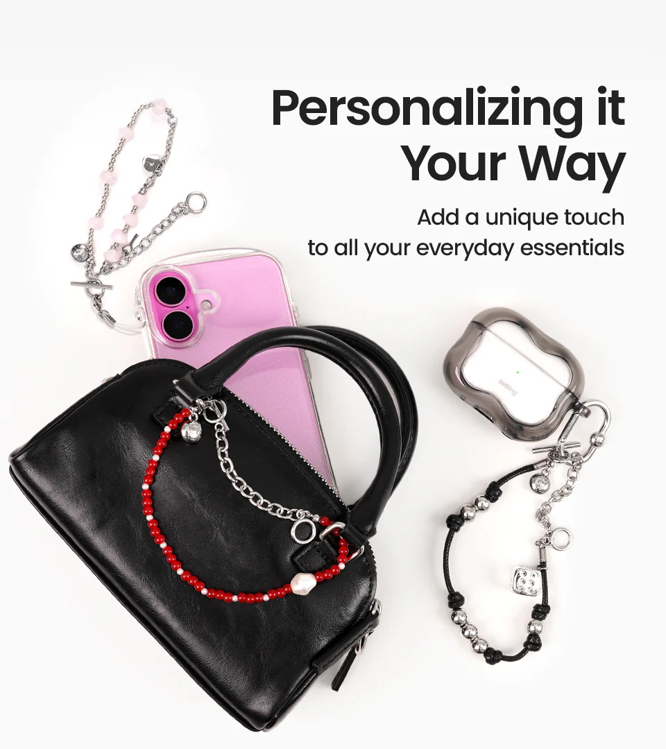 iFace Phone Charm 2way Strap_Black_SilverDice - Image 10