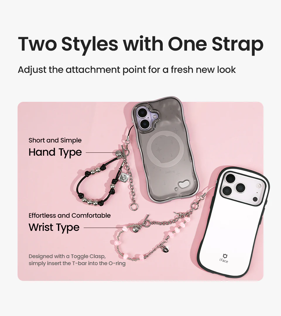 iFace Phone Charm 2way Strap_Black_SilverDice - Image 7