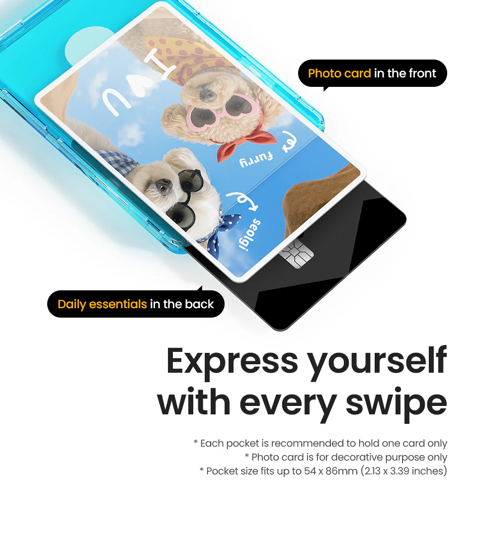 Magsynq Standard Card Wallet Clear <b> Clear Blue</b> - Image 3