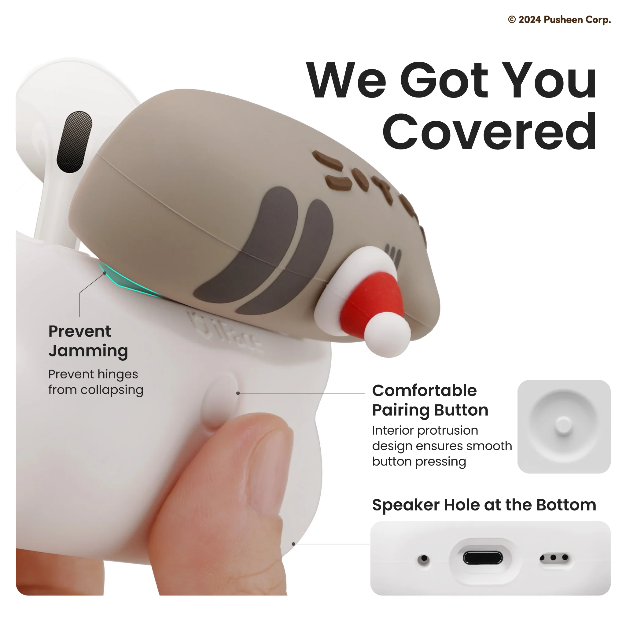 iFace x Pusheen Santa Hat Case <b>for AirPods Pro (2nd / 1st)</b> - Image 7